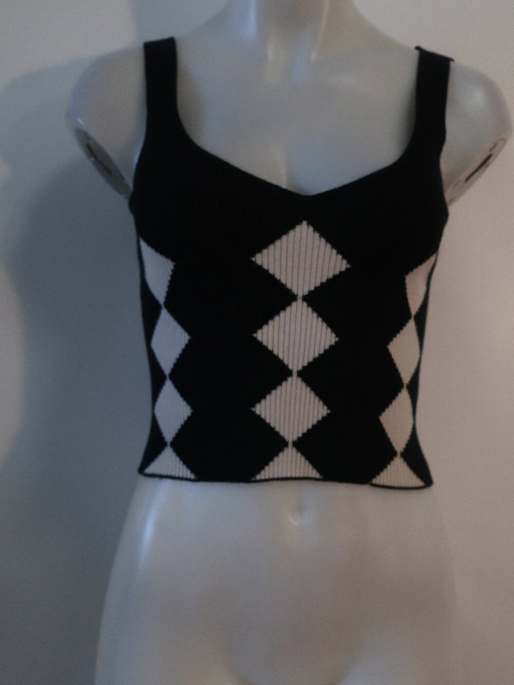 Womens WISPR Black, White Design Sweater Tank Top S